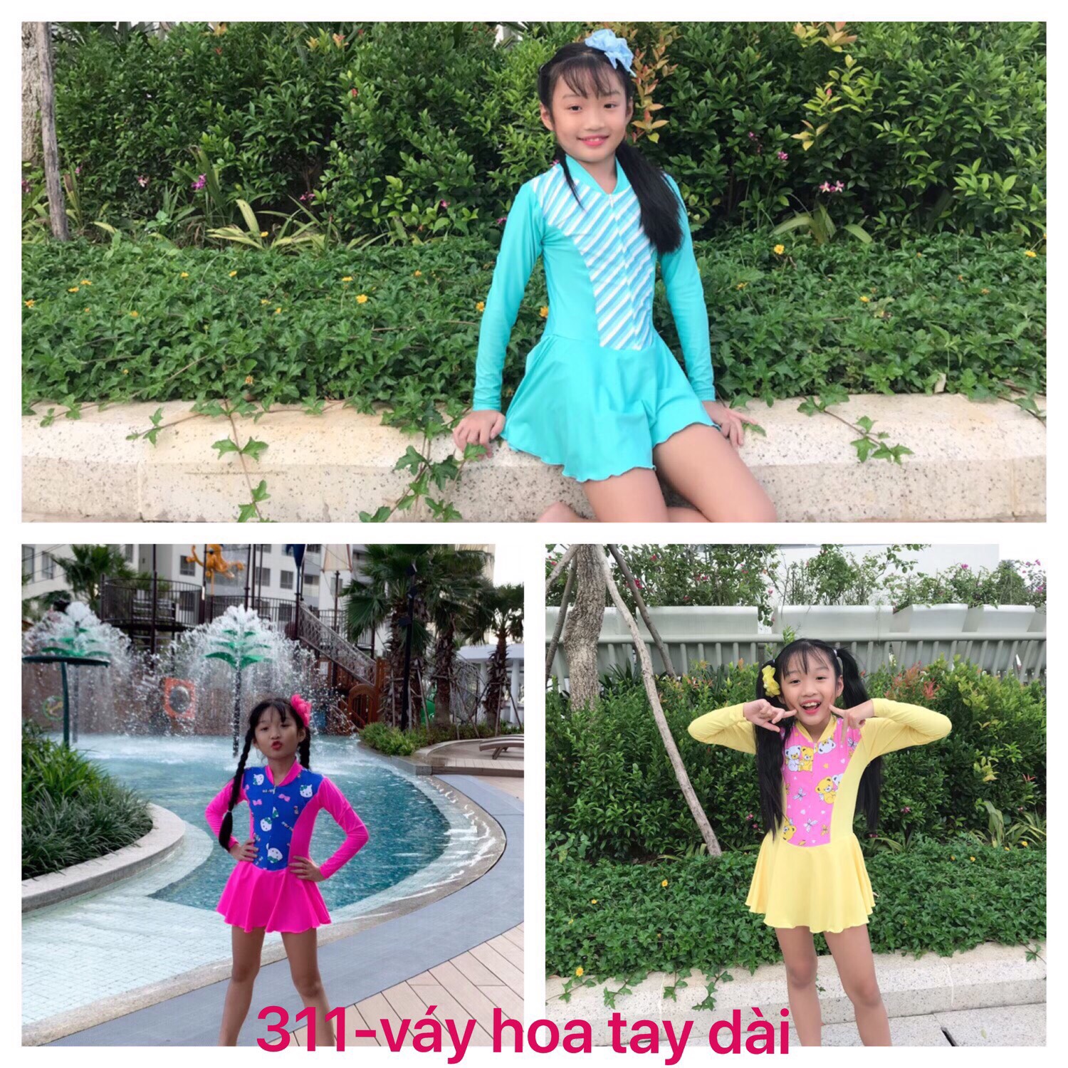 Váy hoa tay dài